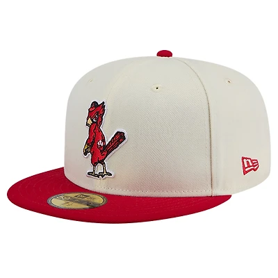 Men's New Era White St. Louis Cardinals Cooperstown Collection Alternate Chrome 59FIFTY Fitted Hat