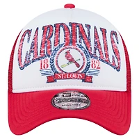 Casquette camionneur ajustable New Era blanche St. Louis Cardinals 9FORTY A-Frame pour homme