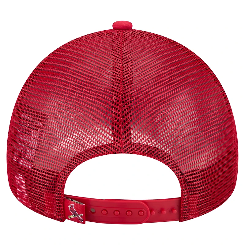 Men's New Era  White St. Louis Cardinals Distressed 9FORTY A-Frame Adjustable Trucker Hat