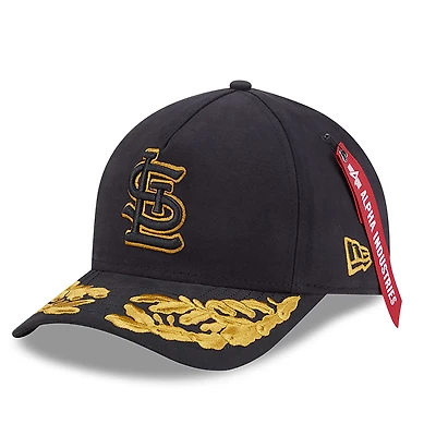 Men's New Era x Alpha Industries  Black St. Louis Cardinals A-Frame 9FORTY Adjustable Hat