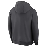 Sweat à capuche zippé Nike Authentic Collection Player Raglan Dri-FIT pour homme, couleur anthracite, St. Louis Cardinals
