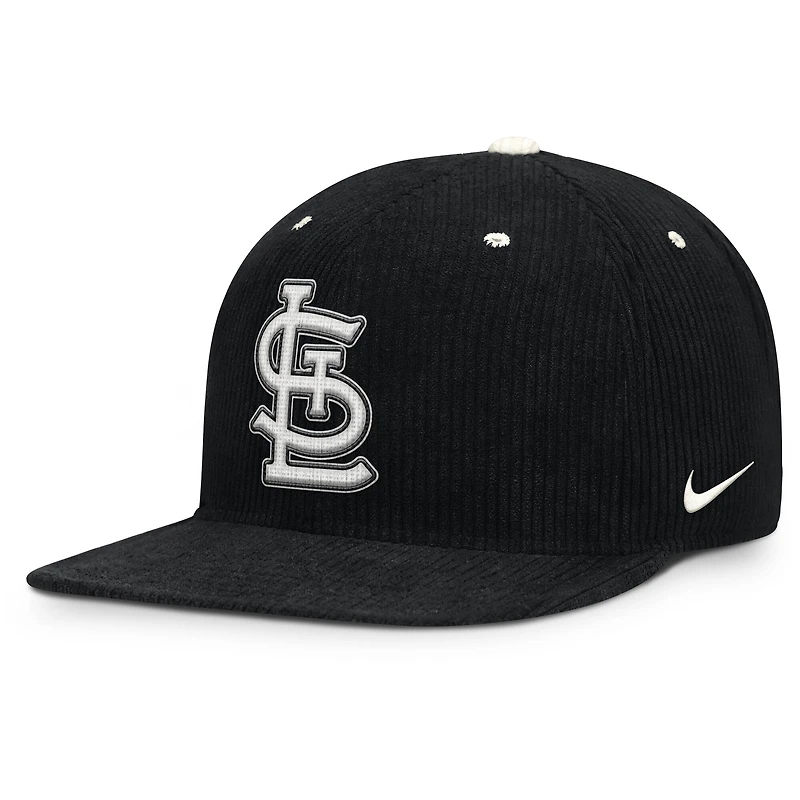 Men's Nike Black St. Louis Cardinals Pro Corduroy Structured Snapback Hat