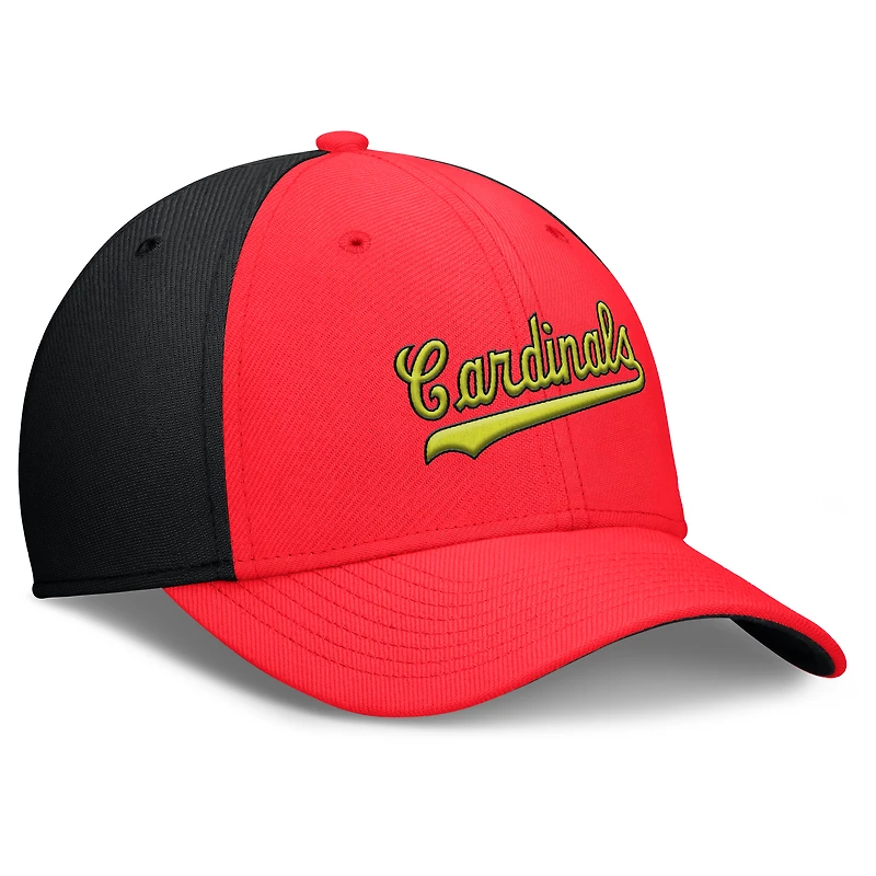 Men's Nike Crimson/Black St. Louis Cardinals Neon 90s Rise SwooshFlex Hat