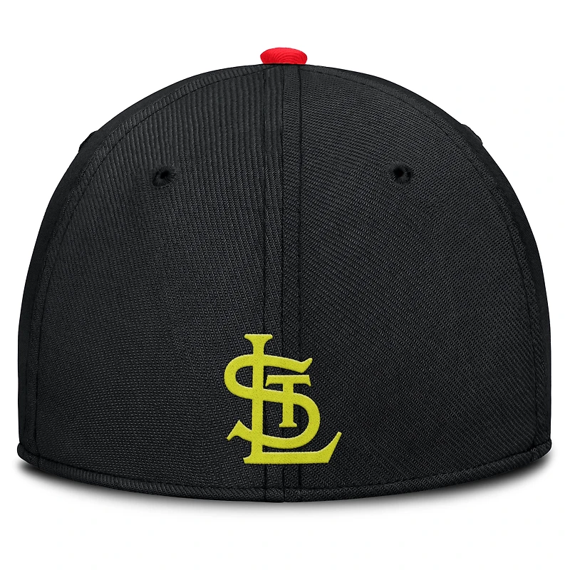 Men's Nike Crimson/Black St. Louis Cardinals Neon 90s Rise SwooshFlex Hat