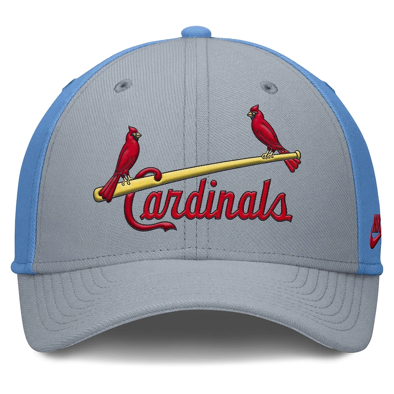 Men's Nike Gray/Light Blue St. Louis Cardinals Rise Swoosh Performance Flex Hat