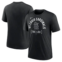 T-shirt Nike Heather Black St. Louis Cardinals Swing Big Tri-Blend pour homme
