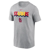 T-shirt Nike Heather Charcoal St. Louis Cardinals pour homme, ville natale locale