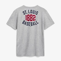 T-shirt Nike Heather Gray St. Louis Cardinals Cooperstown 2-Hit pour homme