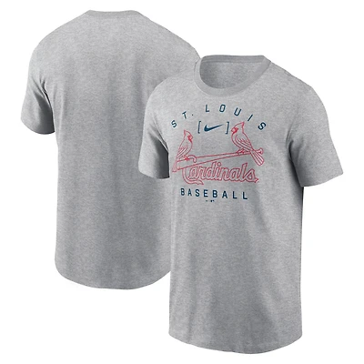 T-shirt Nike Heather Grey St. Louis Cardinals Home Team Athletic Arch pour homme