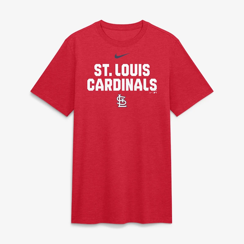 Men's Nike Heather Red St. Louis Cardinals Stacked Tri-Blend T-Shirt