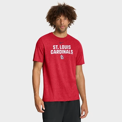 T-shirt Nike pour homme, rouge chiné, St. Louis Cardinals, modèle Stacked Tri-Blend