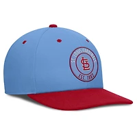 Casquette Nike Pro Dri-FIT Snapback bleu clair/rouge pour homme des Cardinals de St. Louis Collection Cooperstown