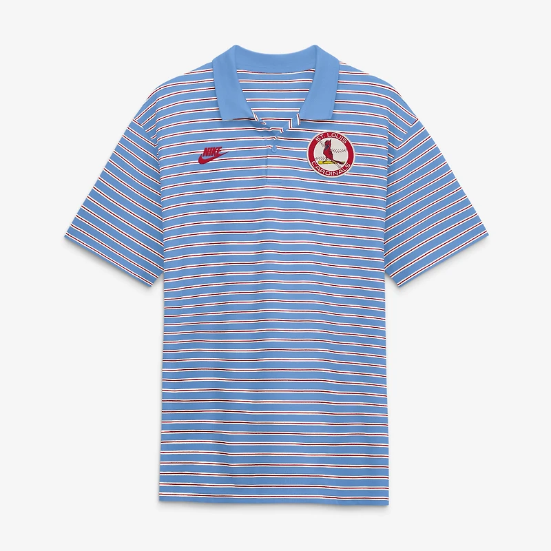 Men's Nike  Light Blue St. Louis Cardinals Cooperstown Collection Dri-FIT Victory Striped Polo