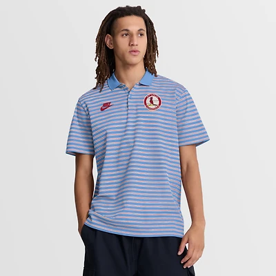 Polo rayé Nike bleu clair St. Louis Cardinals Cooperstown Collection Dri-FIT Victory pour homme