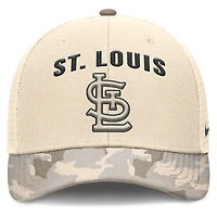 Men's Nike Natural St. Louis Cardinals Camo Natural Pack Rise Adjustable Trucker Hat