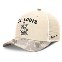 Men's Nike Natural St. Louis Cardinals Camo Natural Pack Rise Adjustable Trucker Hat
