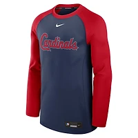 Men's Nike Navy/Red St. Louis Cardinals Authentic Collection Game Time Raglan Dri-FIT Long Sleeve T-Shirt