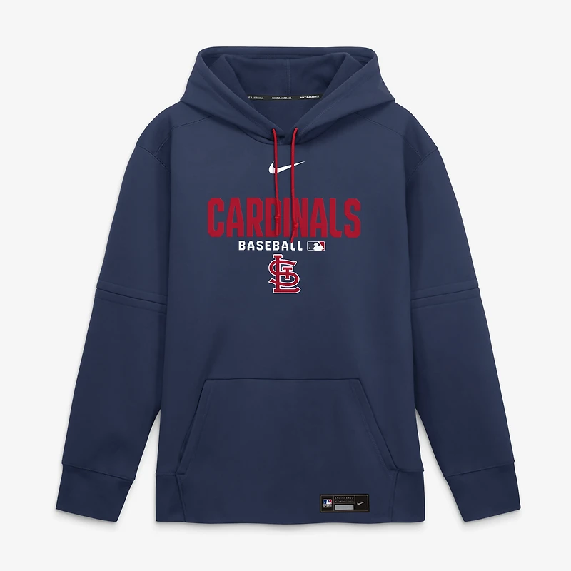 Sweat à capuche Nike Authentic Collection Therma-FIT bleu marine pour homme, modèle St. Louis Cardinals de Saint-Louis.