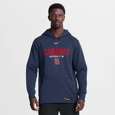 Sweat à capuche Nike Authentic Collection Therma-FIT bleu marine pour homme, modèle St. Louis Cardinals de Saint-Louis.