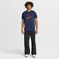 Men's Nike  Navy St. Louis Cardinals Tri-Blend Logo T-Shirt