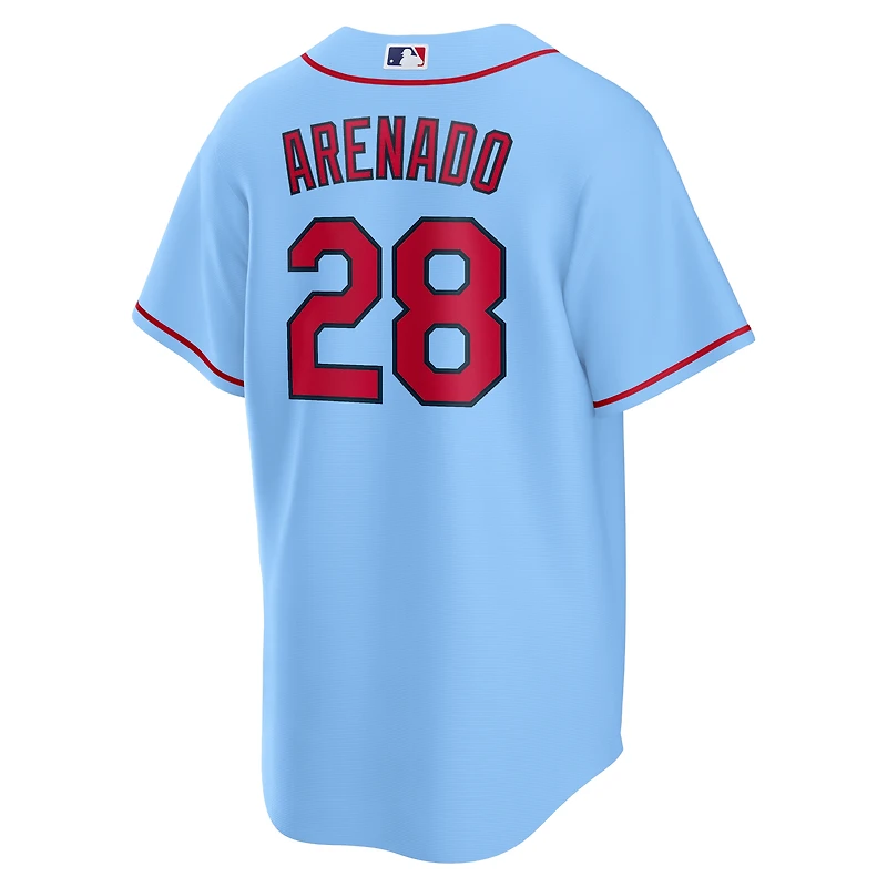 Maillot de joueur officiel alternatif Nike Nolan Arenado bleu clair des Cardinals St. Louis pour homme