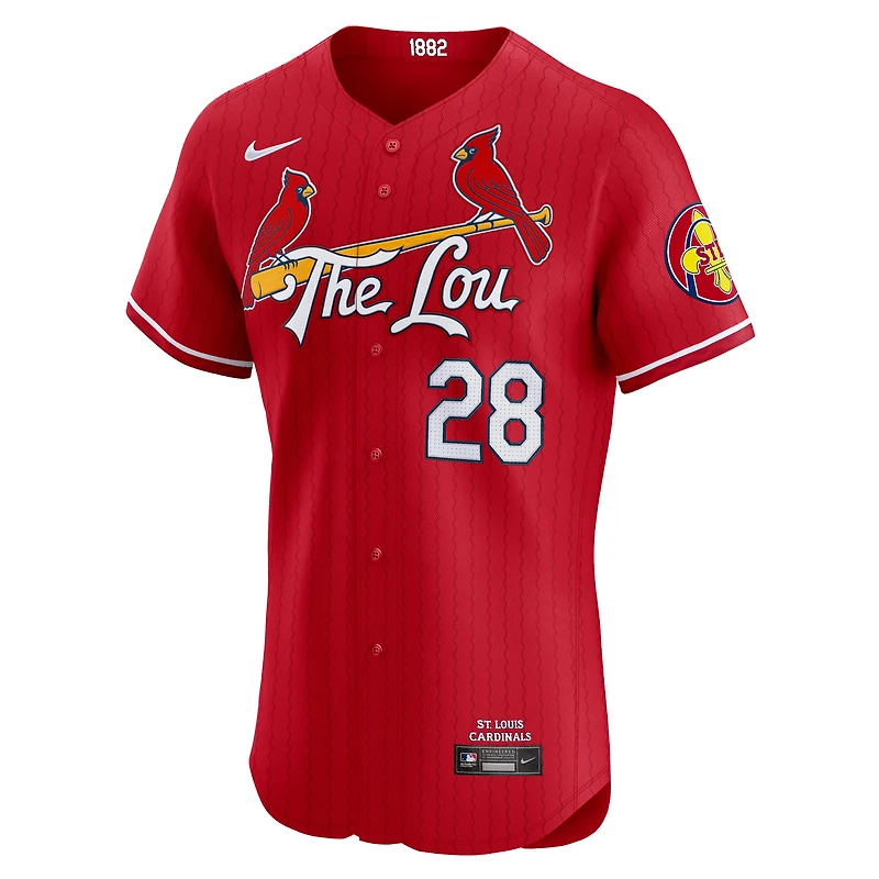Maillot de joueur Nike Nolan Arenado St. Louis Cardinals 2024 City Connect Elite rouge pour homme