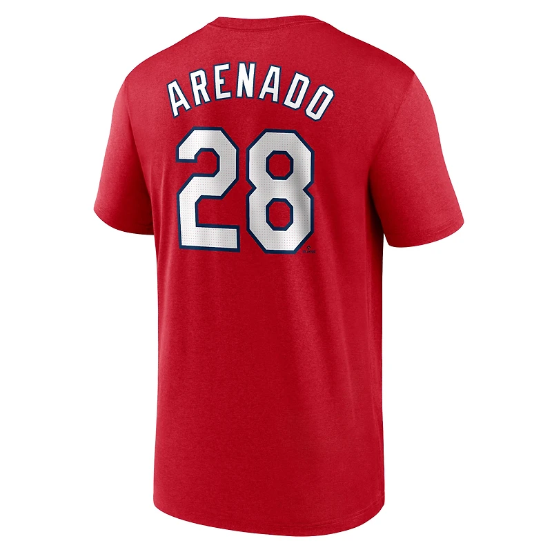 T-shirt Nike Nolan Arenado rouge pour homme, avec nom et numéro de légende des Cardinals Saint-Louis
