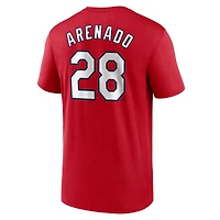 T-shirt Nike Nolan Arenado rouge pour homme, avec nom et numéro de légende des Cardinals Saint-Louis