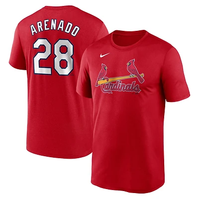 T-shirt Nike Nolan Arenado rouge pour homme, avec nom et numéro de légende des Cardinals Saint-Louis