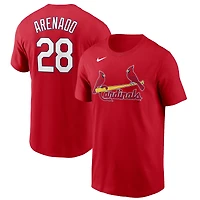 T-shirt Nike Nolan Arenado rouge avec nom et numéro des Cardinals de St. Louis pour hommes