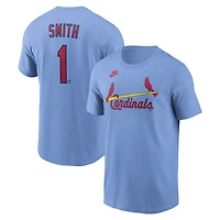 Men's Nike Ozzie Smith Light Blue St. Louis Cardinals Cooperstown Collection Name & Number T-Shirt