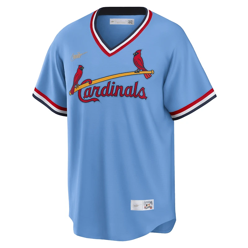 Maillot de joueur Nike Ozzie Smith des Cardinals St. Louis Road Cooperstown Collection bleu clair pour homme