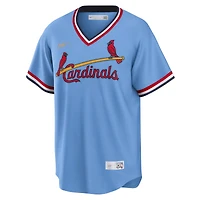Maillot de joueur Nike Ozzie Smith des Cardinals St. Louis Road Cooperstown Collection bleu clair pour homme
