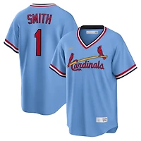 Maillot de joueur Nike Ozzie Smith des Cardinals St. Louis Road Cooperstown Collection bleu clair pour homme