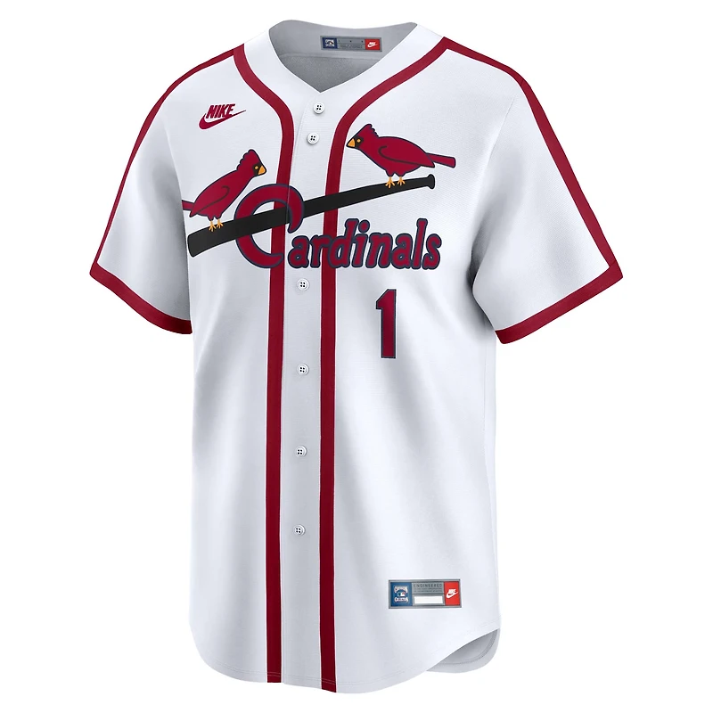 Men's Nike Ozzie Smith White St. Louis Cardinals Throwback Cooperstown Collection Limited Jersey