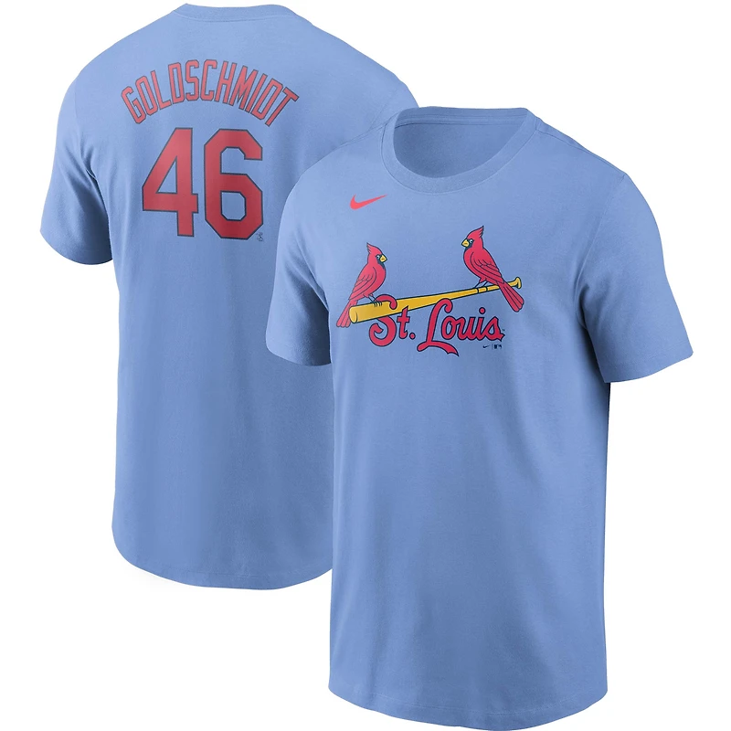Men's Nike Paul Goldschmidt Light Blue St. Louis Cardinals Name & Number T-Shirt