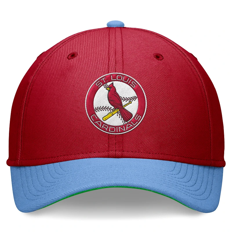 Casquette de performance Nike rouge/bleu clair St. Louis Cardinals Cooperstown Collection Rewind Swooshflex pour hommes
