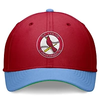 Casquette de performance Nike rouge/bleu clair St. Louis Cardinals Cooperstown Collection Rewind Swooshflex pour hommes