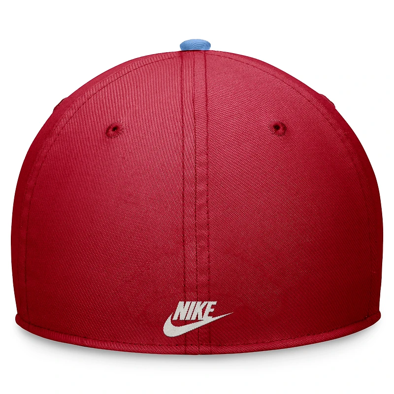 Casquette de performance Nike rouge/bleu clair St. Louis Cardinals Cooperstown Collection Rewind Swooshflex pour hommes
