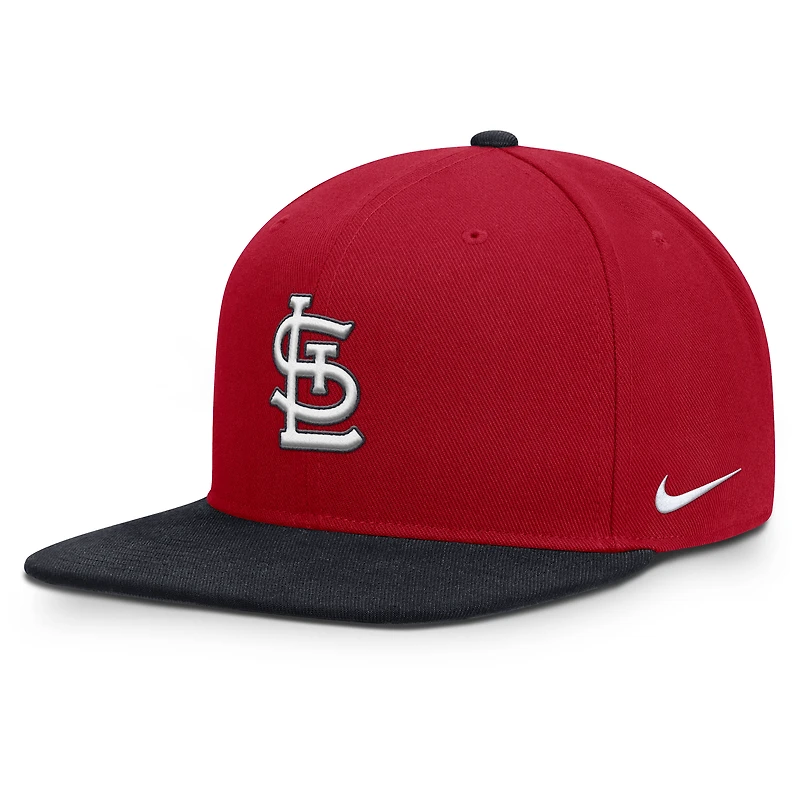 Casquette Nike Primetime Pro Dri-FIT Snapback rouge/marine pour homme des Cardinals de Saint-Louis