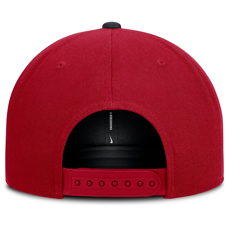 Casquette Nike Primetime Pro Dri-FIT Snapback rouge/marine pour homme des Cardinals de Saint-Louis