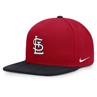 Casquette Nike Primetime Pro Dri-FIT Snapback rouge/marine pour homme des Cardinals de Saint-Louis