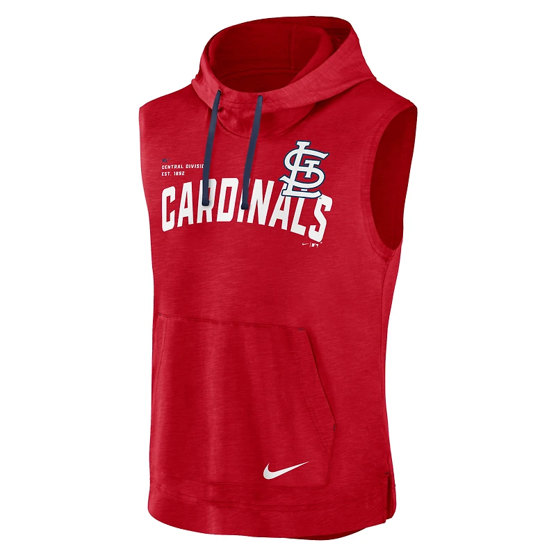T-shirt à capuche sans manches Nike St. Louis Cardinals Athletic pour homme, rouge