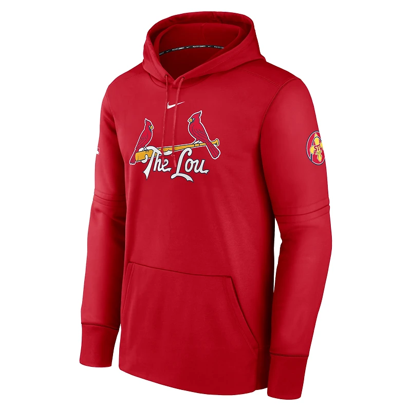Men's Nike Red St. Louis Cardinals Authentic Collection City Connect Performance Pullover Hoodie