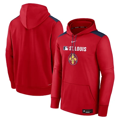 Men's Nike  Red St. Louis Cardinals Authentic Collection City Connect Therma Pullover Hoodie