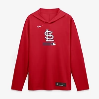 Men's Nike Red St. Louis Cardinals Authentic Collection Dri-FIT Long Sleeve Hooded T-Shirt