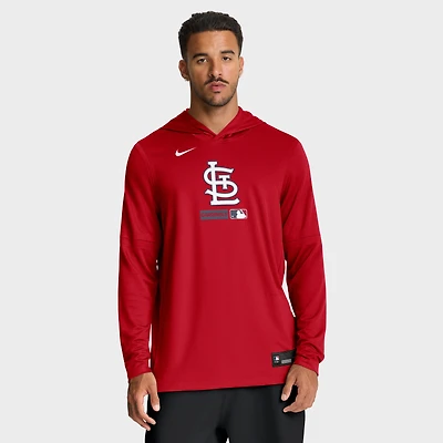 Men's Nike Red St. Louis Cardinals Authentic Collection Dri-FIT Long Sleeve Hooded T-Shirt