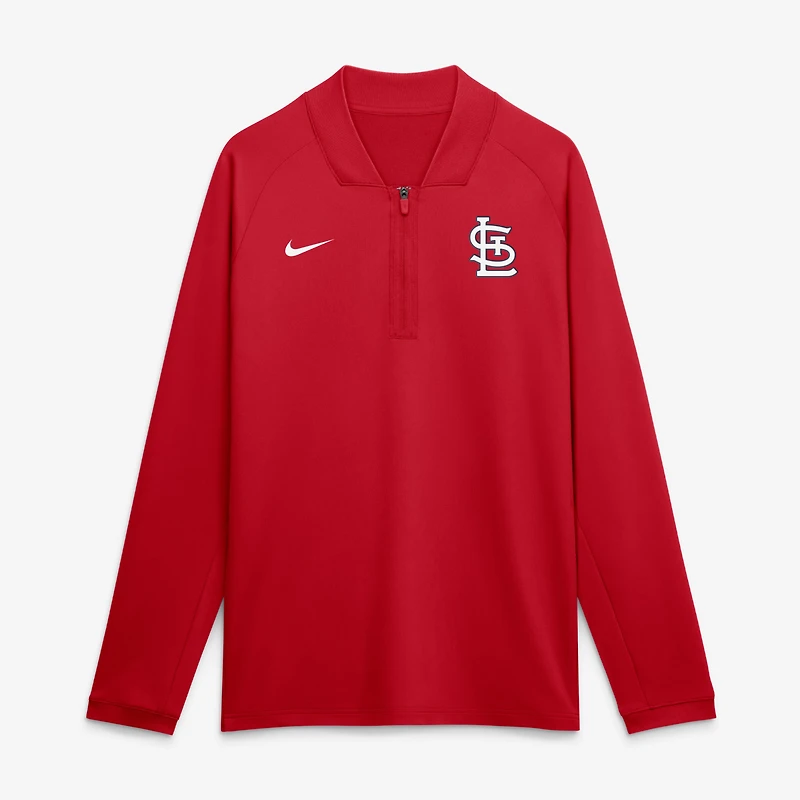 Pull Nike Authentic Collection Dri-FIT Raglan demi-zip pour homme, rouge, St. Louis Cardinals