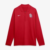 Pull Nike Authentic Collection Dri-FIT Raglan demi-zip pour homme, rouge, St. Louis Cardinals