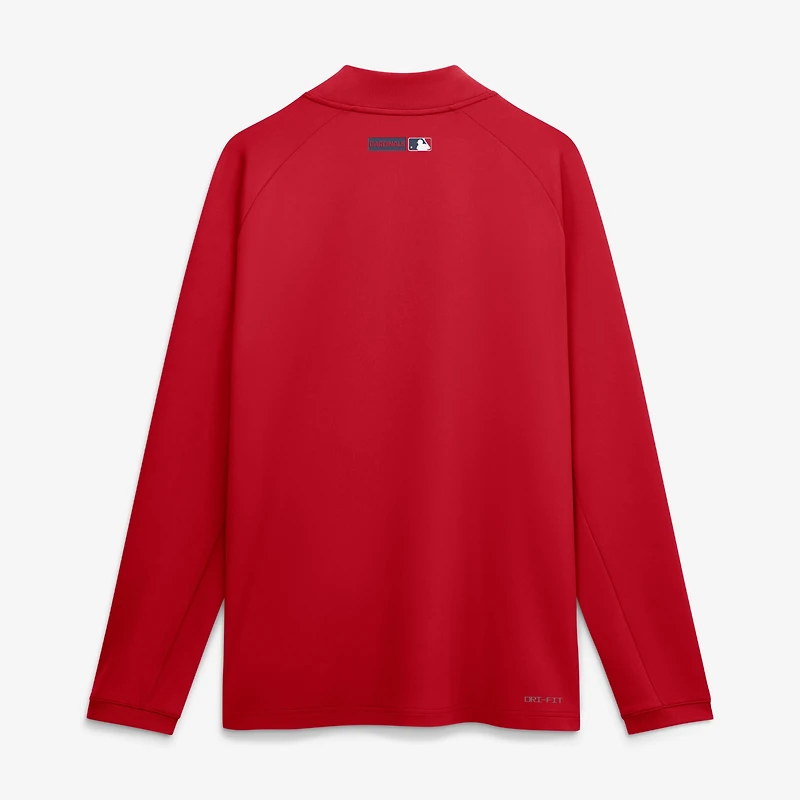 Pull Nike Authentic Collection Dri-FIT Raglan demi-zip pour homme, rouge, St. Louis Cardinals
